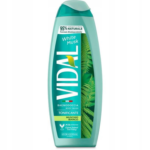 ﻿Vidal WHITE MUSK Białe Piżmo żel pod prysznic HYDRADERMAL 250ml