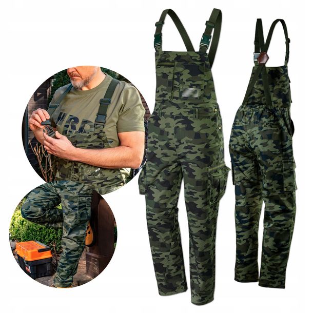 Neo Ogrodniczki Robocze Moro Leśnika Wędkarskie Na Szelkach 81-241 M/50