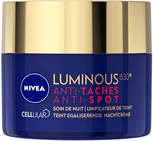 NIVEA CELLULAR Luminous Night Care 630 (1 x 50 ml), Krem na noc przeciw plamom pigmentowym, pielęgnacja twarzy wzbogacona o Luminous360® i kwas hialuronowy