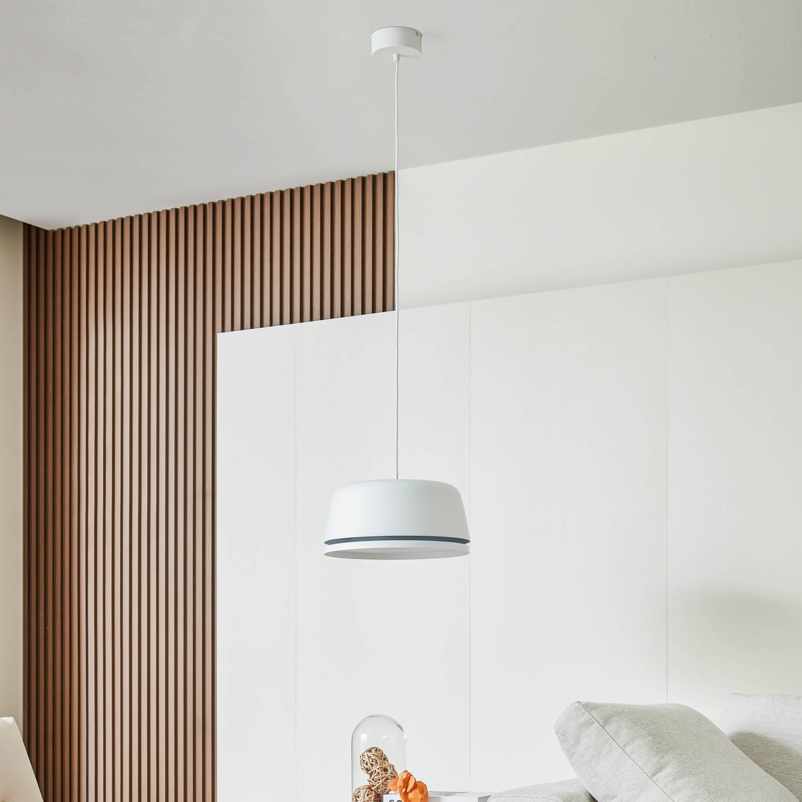 Lampa wisząca Lucande LED Faelinor, biała, aluminium, Ø 35 cm