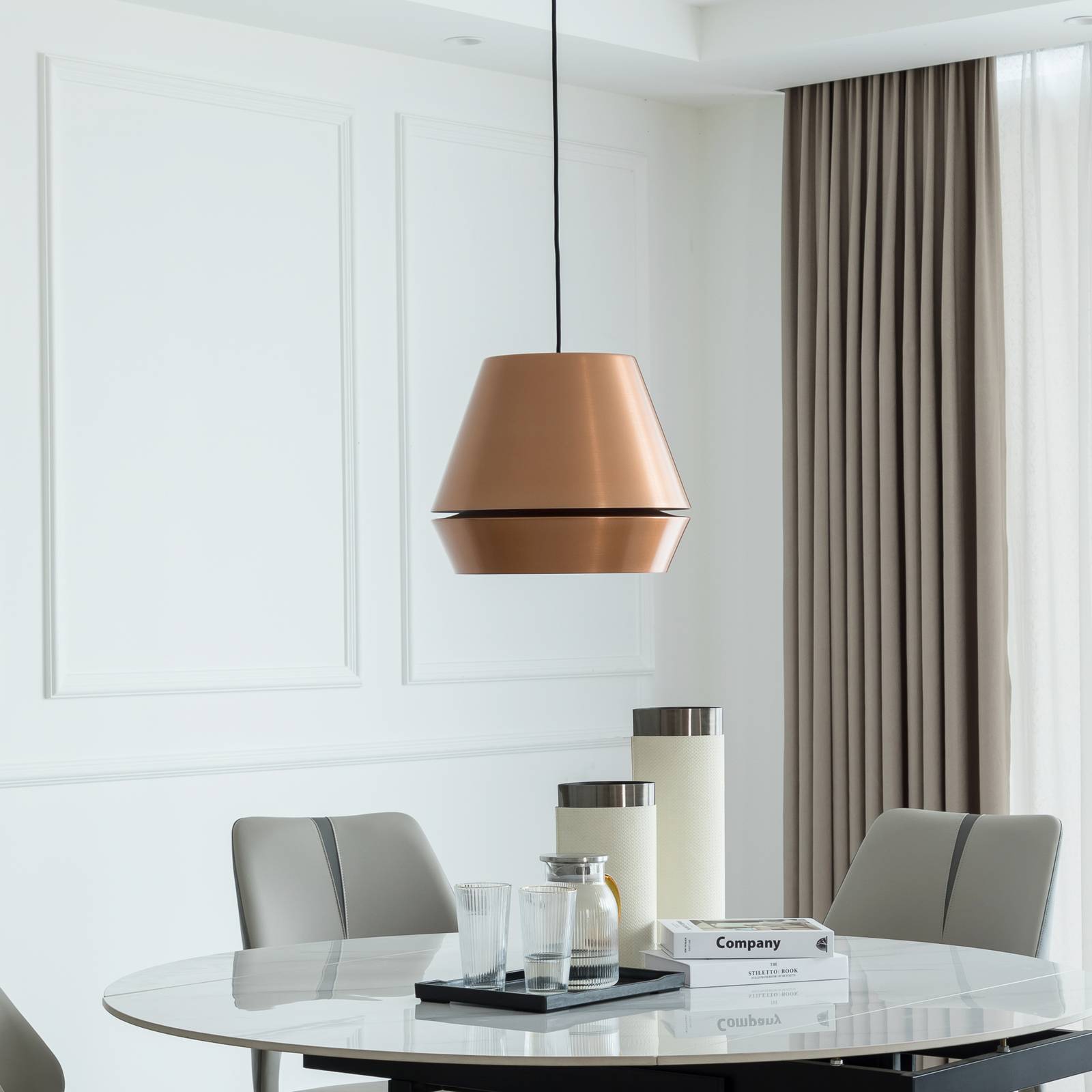 Lampa wisząca LED Lucande Mynoria, miedź, aluminium, Ø 35 cm