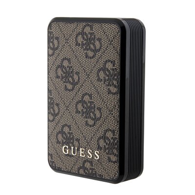 Guess Powerbank 18W GUPB10DP4GEGW 10000mAh brązowy/brown 4G Leather Metal Logo