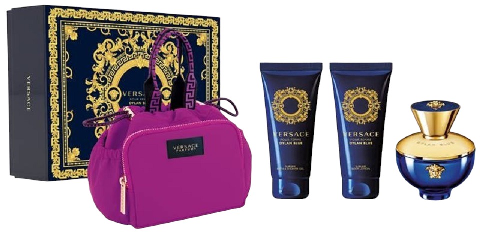 Zestaw prezentowy dla kobiet Versace Dylan Blue Pour Femme Perfumy w sprayu 100 ml, 4 elementy (8011003884971)