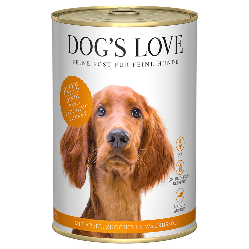 DOG'S LOVE Dog'S Love Pute Mit Apfel, Zucchini & Walnussöl, 6Er Pack (6 X 400 G)