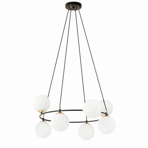 Azura lampa wisząca 8xE14 czarna/biała 1295/8