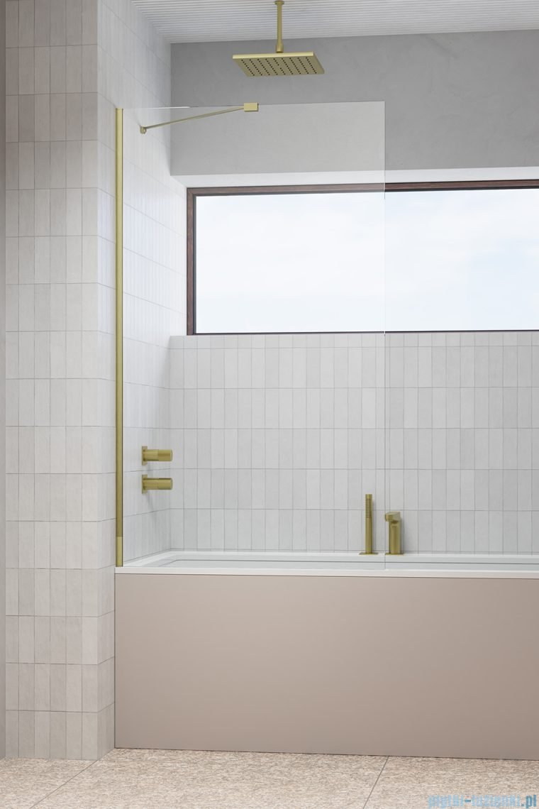 Radaway Modo New Brushed Gold Pnj parawan nawannowy 100cm L/P szczotkowane złoto 10006100-99-01