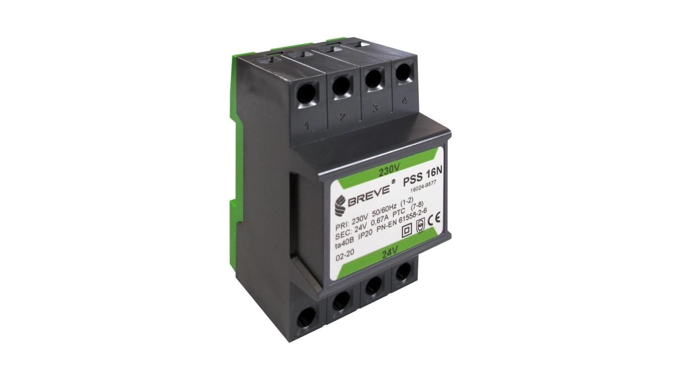 Breve Transformator 1-fazowy modułowy PSS 16N 16VA 230/12V /na szynę/ 16012-9894 16012-9894