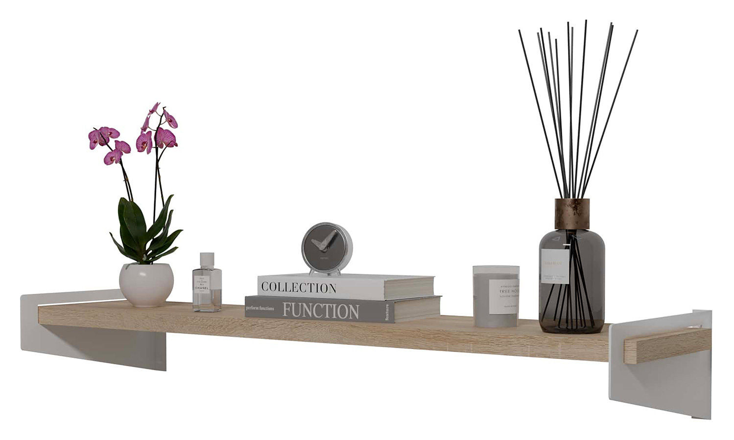 Skandynawska półka na kwiaty biały + dąb sonoma D4-G61