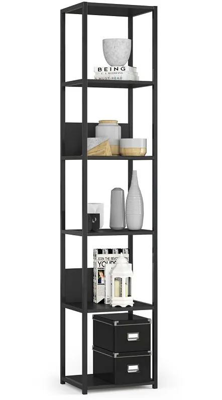 Industrialny Regał Czarny Z 6 Półkami C8-M20