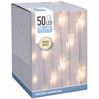 Kurtyna Świetlna 50 Led Lampki Świąteczne Gwiazdki