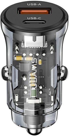 Ładowarka samochodowa Usams C32 30W Fast Charge Black (6958444901404)