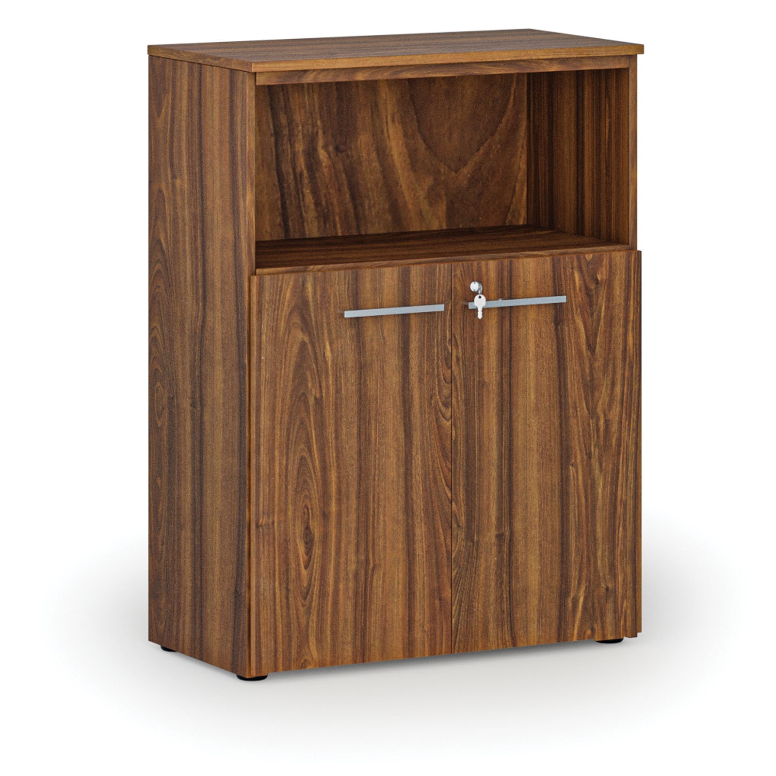 Szafa biurowa kombinowana PRIMO WOOD, 1087 x 800 x 420 mm, orzech