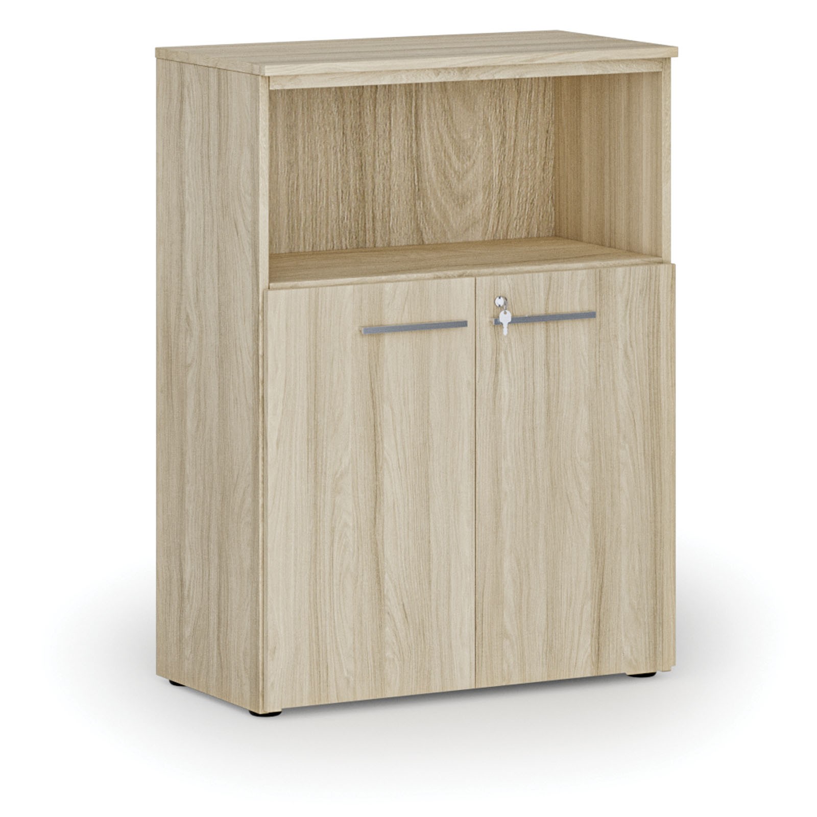 Szafa biurowa kombinowana PRIMO WOOD, 1087 x 800 x 420 mm, dąb naturalny
