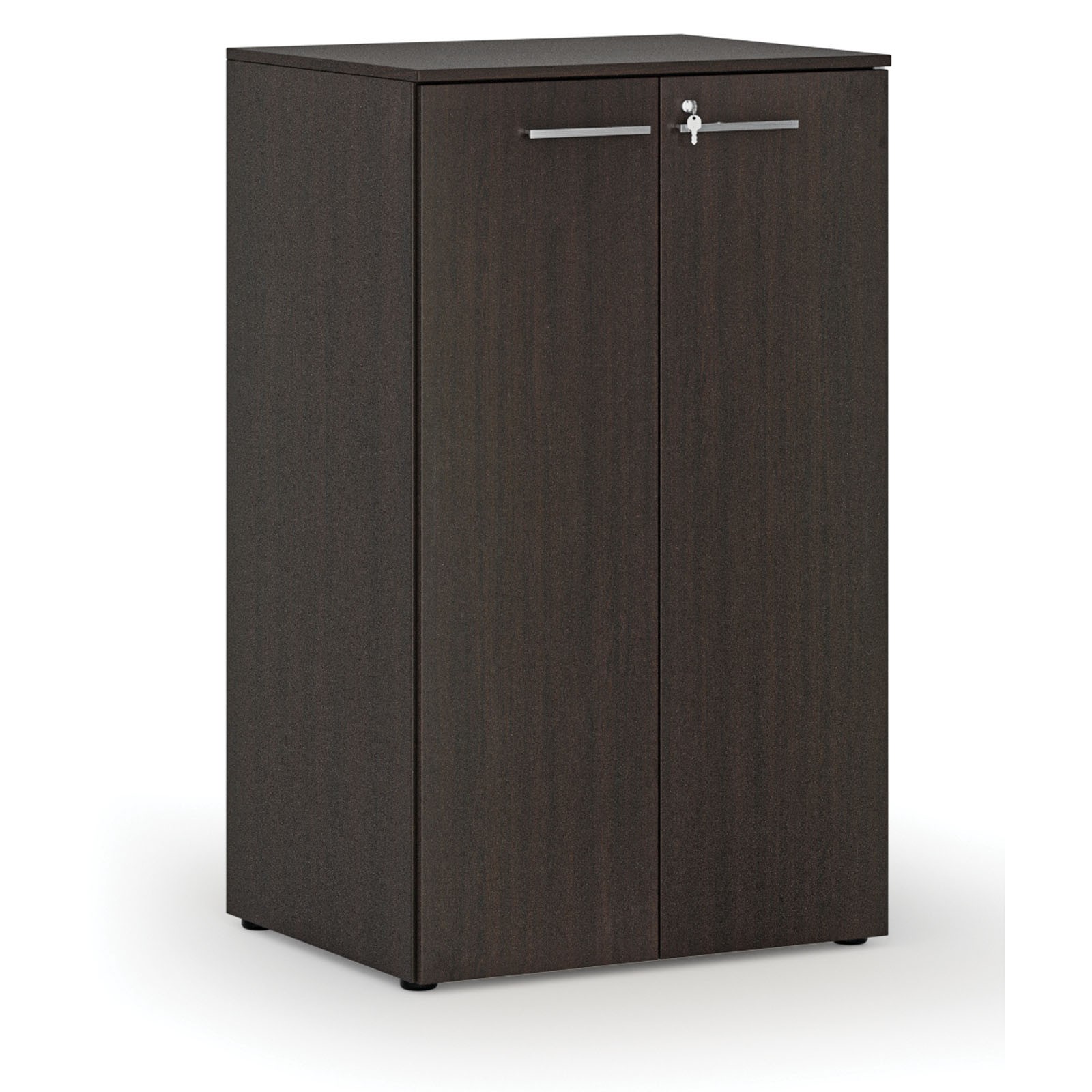 Szafa biurowa z drzwiami PRIMO WOOD, 3 półki, 1335 x 800 x 640 mm, wenge