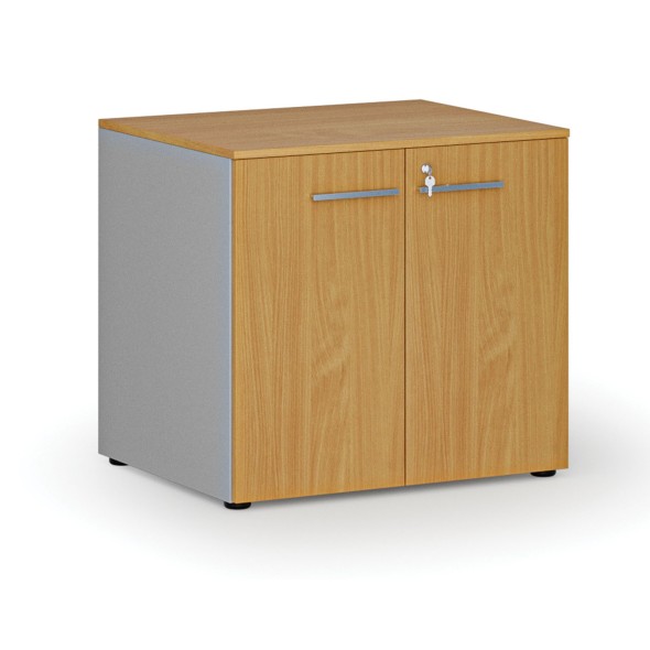 Szafa biurowa z drzwiami PRIMO GRAY, 735 x 800 x 640 mm, szary/buk