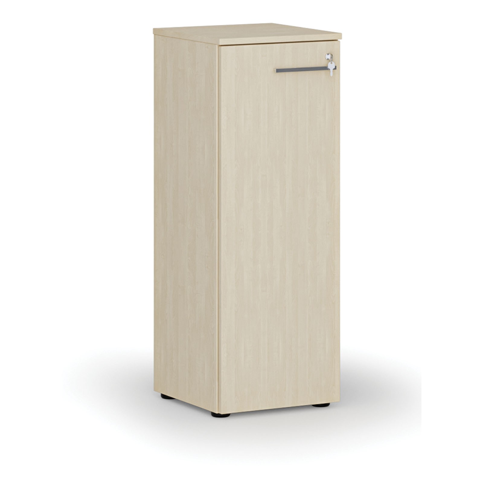 Szafa biurowa niska z drzwiami PRIMO WOOD, 1087 x 400 x 420 mm, brzoza