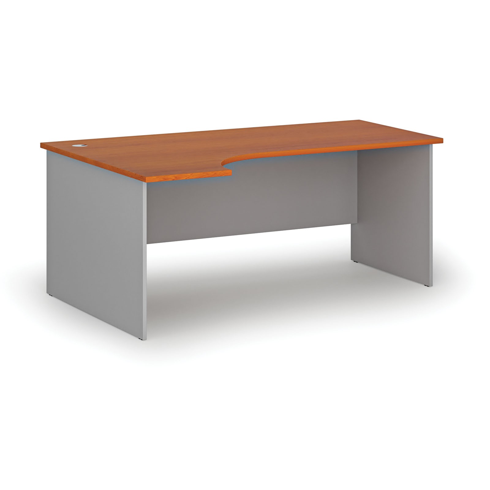 Biurko narożne PRIMO GRAY, 1800 x 1200 mm, lewe, szary/czereśnia