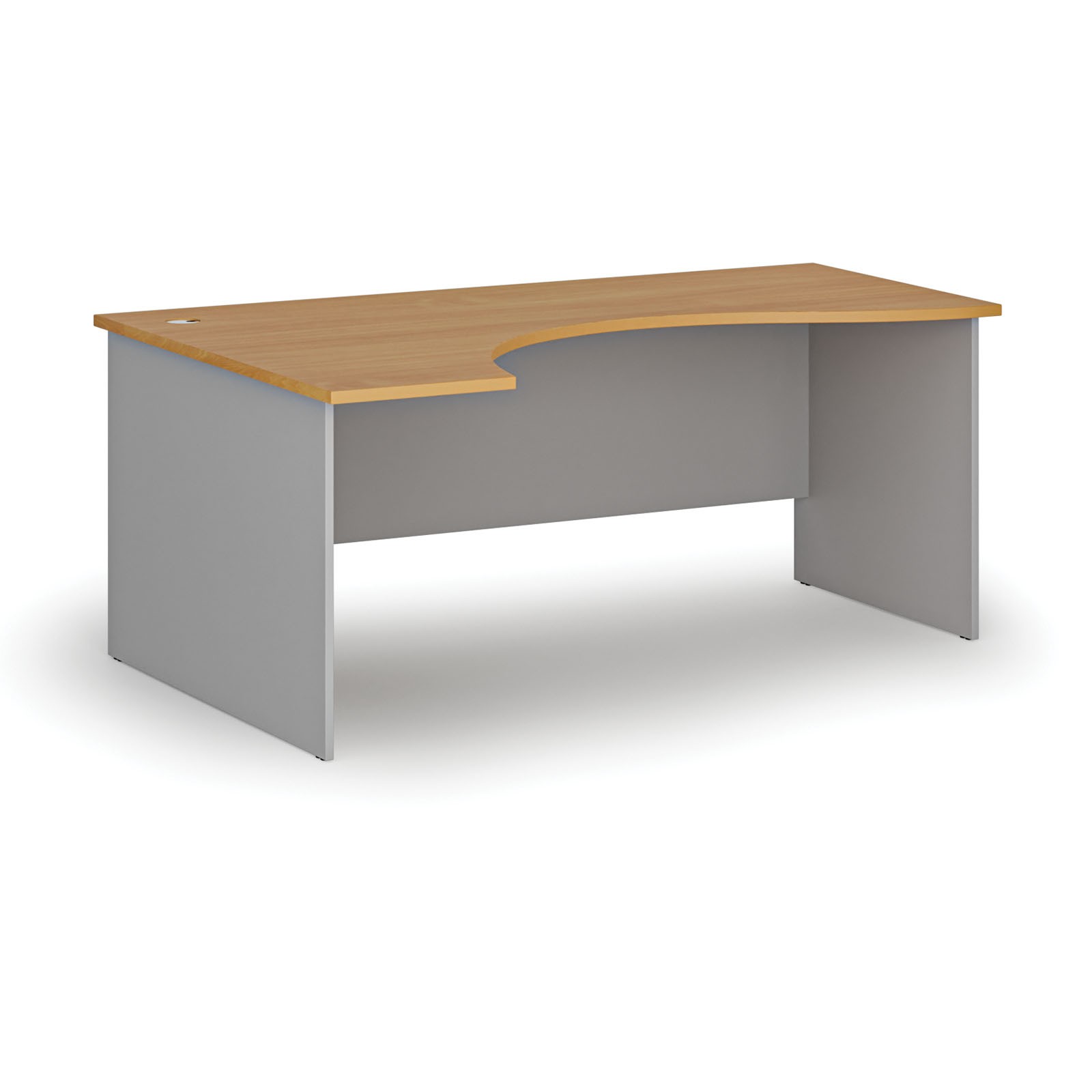 Biurko narożne PRIMO GRAY, 1800 x 1200 mm, lewe, szary/buk