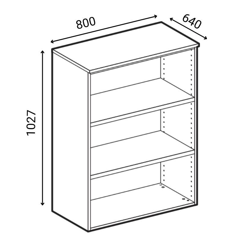 top Szafa biurowa z drzwiami PRIMO GRAY, 2 półki, 1027 x 800 x 640 mm, szary/buk