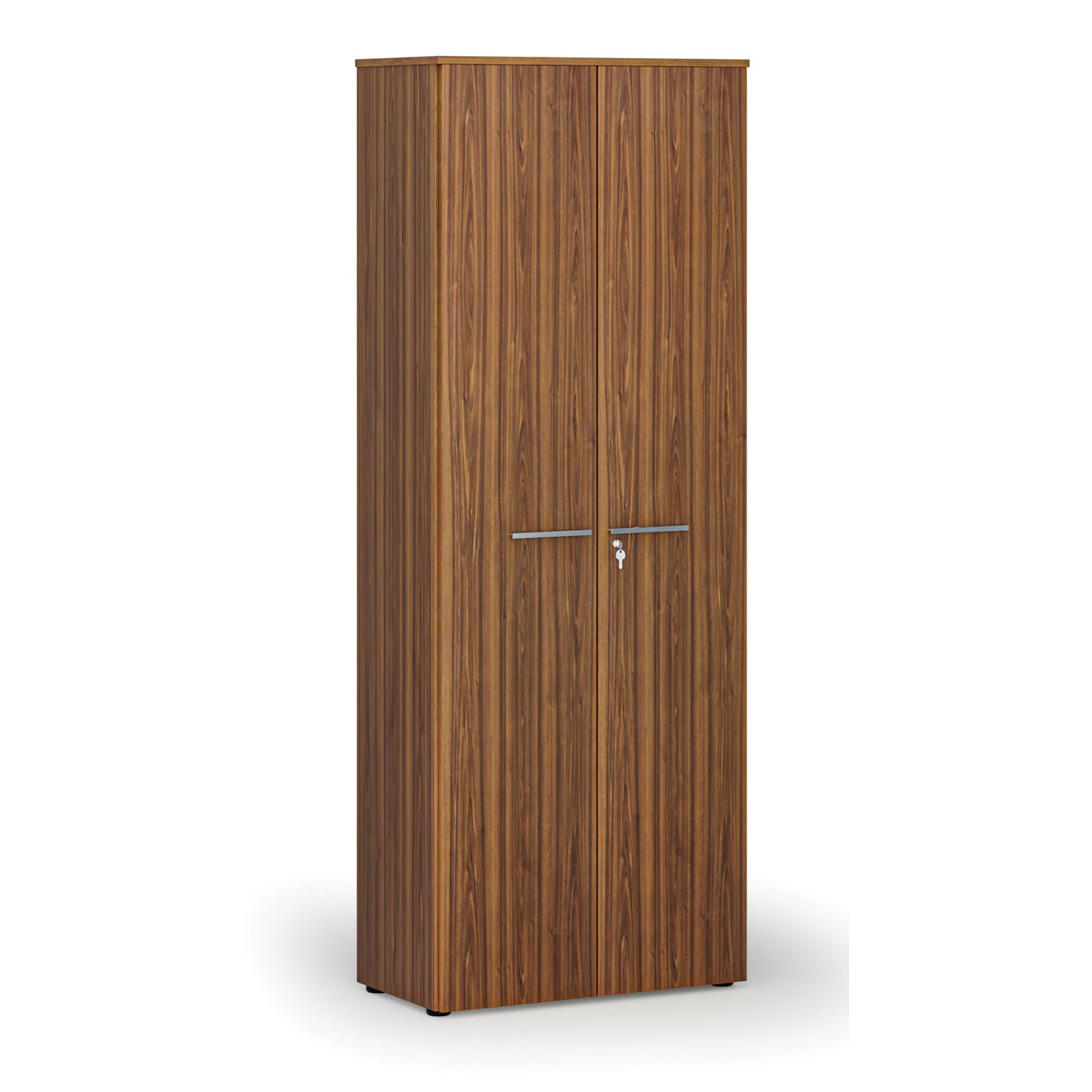 Szafa biurowa z drzwiami PRIMO WOOD, 2128 x 800 x 420 mm, orzech