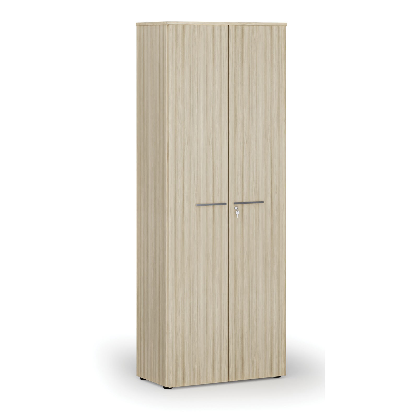 Szafa biurowa z drzwiami PRIMO WOOD, 2128 x 800 x 420 mm, dąb naturalny