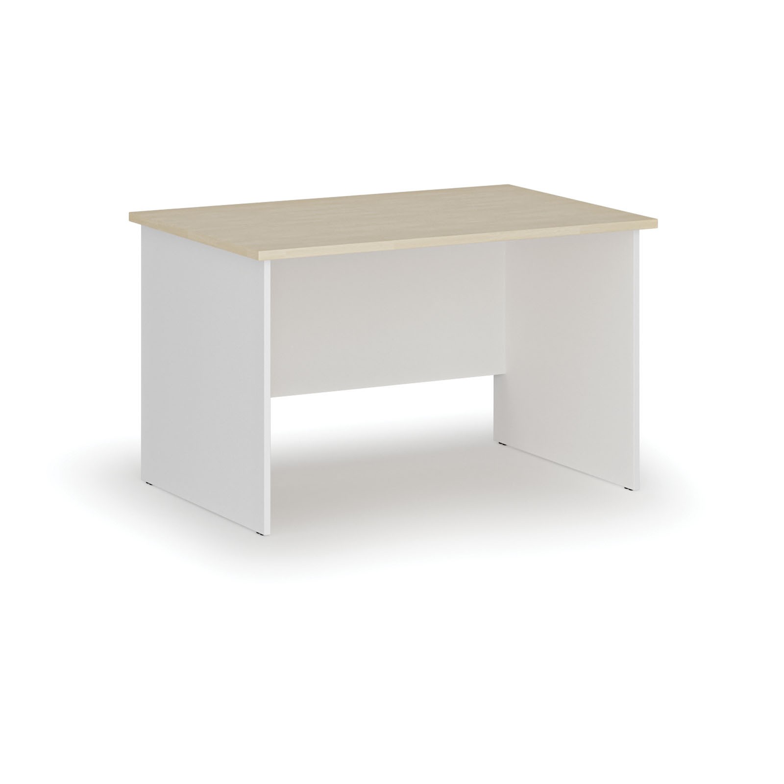 Biurko proste PRIMO WHITE, 1200 x 800 mm, biały/brzoza
