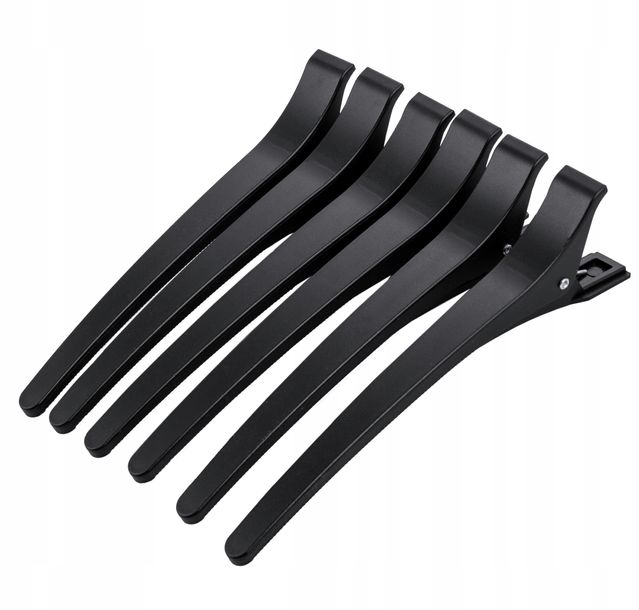 ﻿Klamry Klipsy fryzjerskie do włosów PROSTE 12,5cm