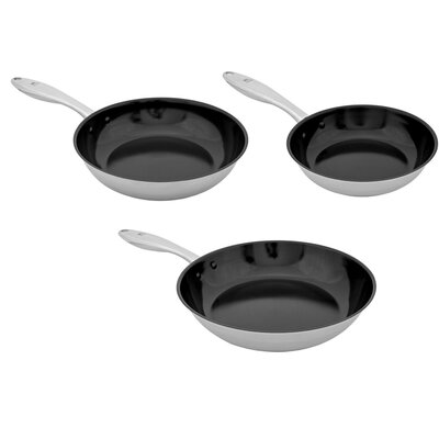 Zestaw patelni z powłoką ceramiczną indukcja Shiori Stainless Steel 304 20 cm, 24 cm, 28 cm