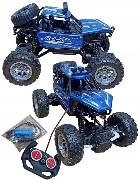 ﻿Autko Zdalnie Sterowane MONSTER TRUCK METAL LED dla Dzieci samochód RC auto