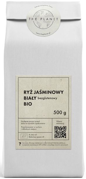 ﻿Ryż Jaśminowy Biały Bezglutenowy Bio 500 G - The Planet
