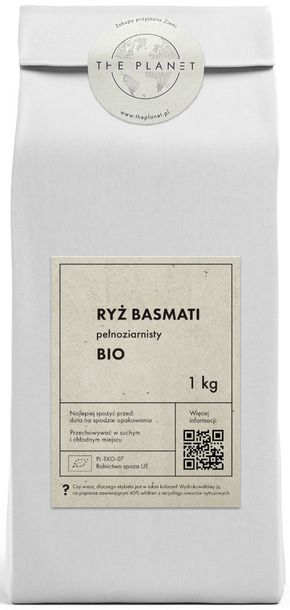 ﻿Ryż Basmati Pełnoziarnisty Bio 1 Kg - The Planet