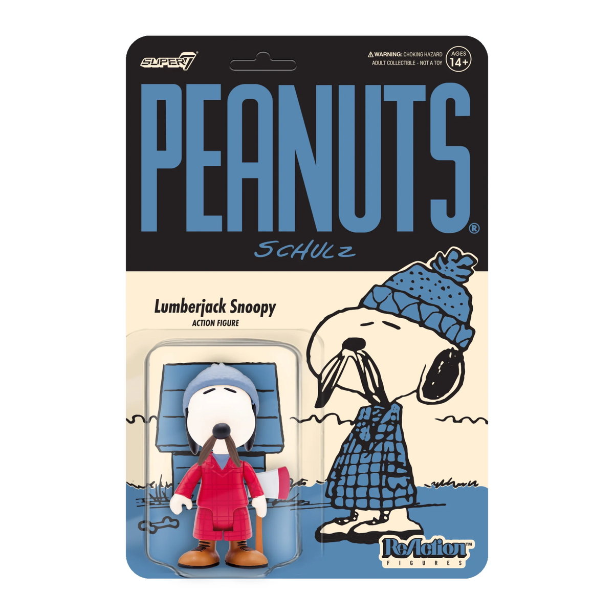 SUPER7 - Peanuts W5 SNOOPIES Figurka reakcji drwala Snoopy'ego