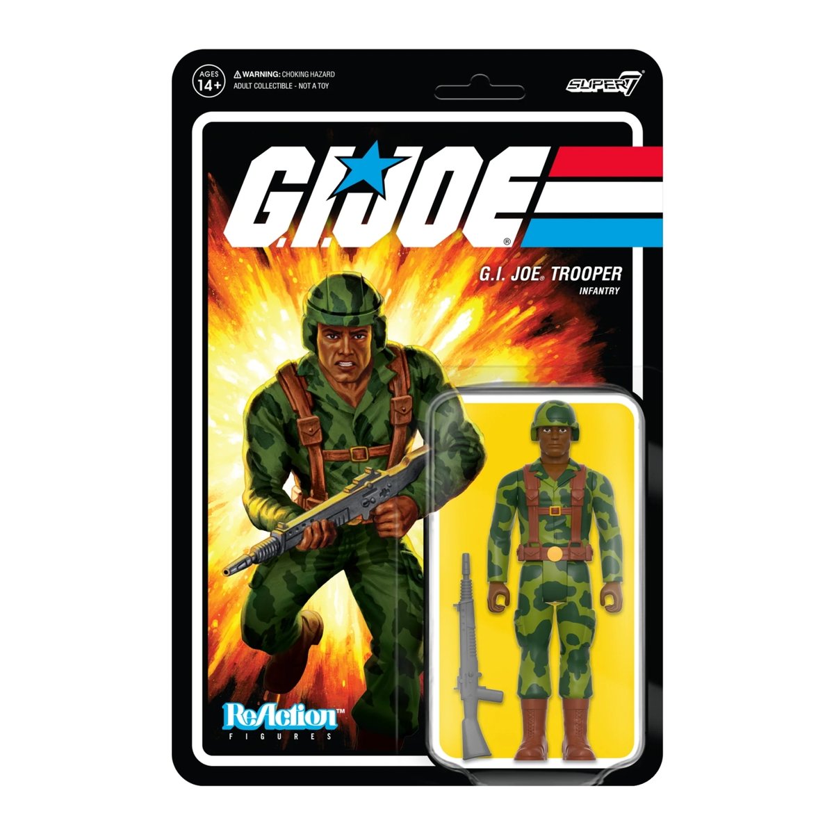 SUPER7 - GI Joe Trooper gładko ogolony (brązowy) 3,75 cala Figura reakcji