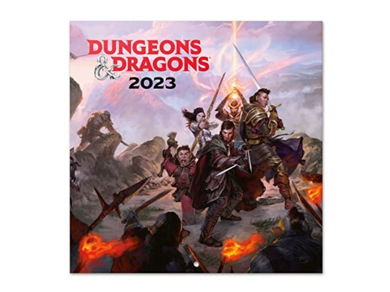 Grupo Erik Dungeons & Dragons Kalendarz ścienny 2023 12' x 12' FSC|Planer na 12 miesięcy|Kwadratowy kalendarz ścienny 2023|Kalendarz rodzinny 2023 |..