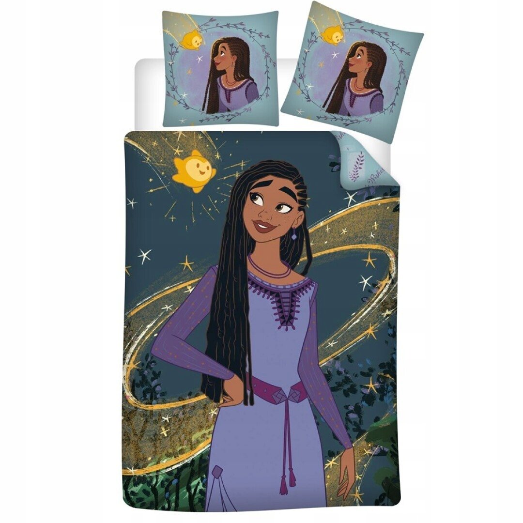 WISH DISNEY NOWOŚĆ KOMPLET POŚCIELI NA PREZENT ŚWIĘTA POLYCOTTON 140X200