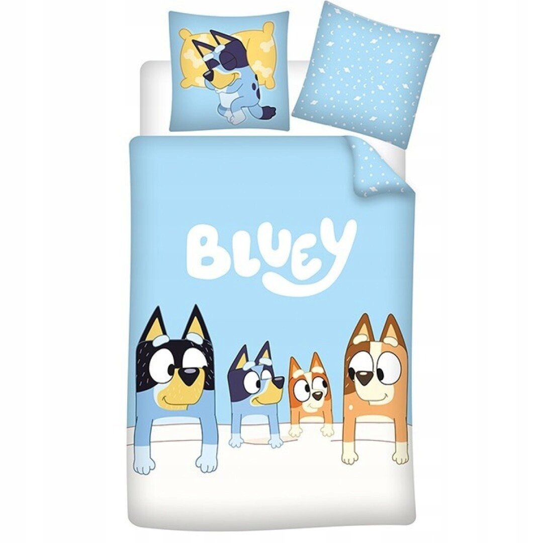 BLUEY NIEBIESKI PIESEK KOMPLET POŚCIELI DZIECI PREZENT POLYCOTTON 140X200