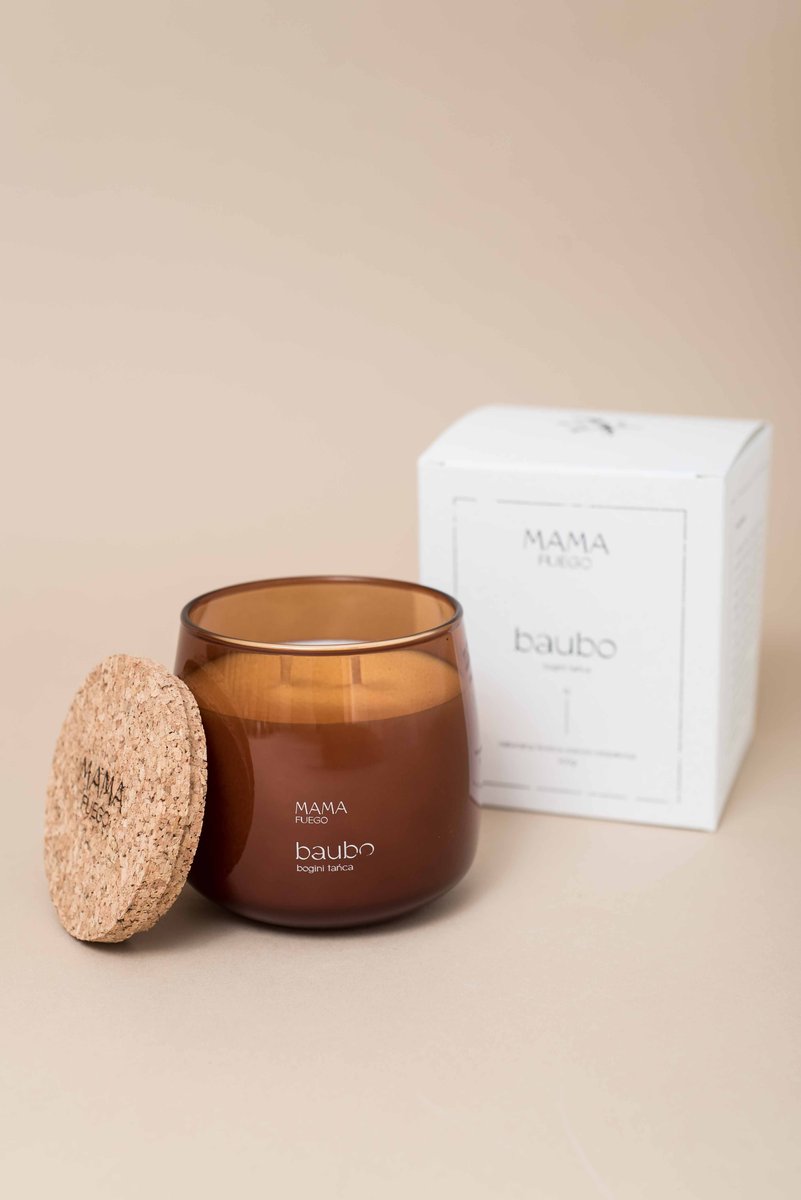 Świeca Naturalna Zapachowa Baubo 300G | Mama Fuego | Lawenda - Szałwia - Tymianek | Olejki Eteryczne | Ziołowa