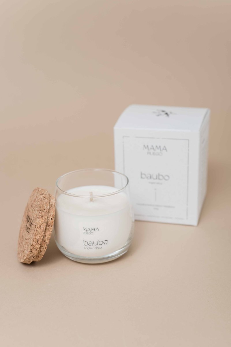 Świeca Naturalna Zapachowa Baubo 150G | Mama Fuego | Lawenda - Szałwia - Tymianek | Olejki Eteryczne | Ziołowa