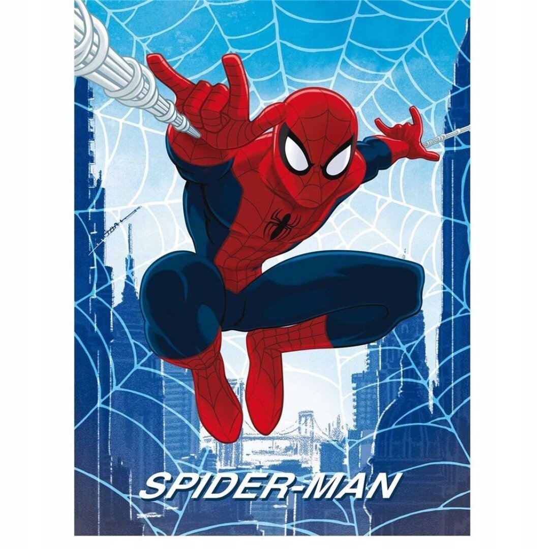 SPIDERMAN MARVEL WELUROWY GRUBY KOC DLA FANA NARZUTA 110x150CM
