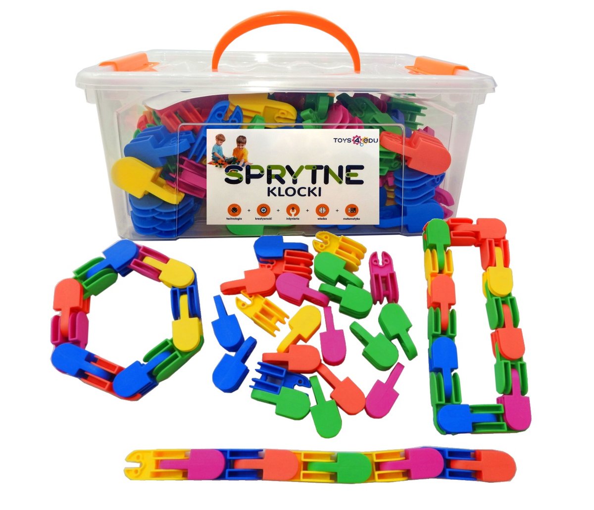 Sprytne Klocki. Spinacze Konstrukcyjne 120 Elementów Toys4Edu