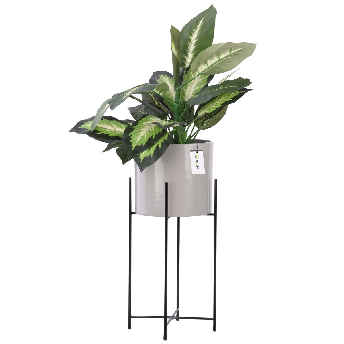 Doniczka Stojak H 44 cm Jasny szary Ceramika
