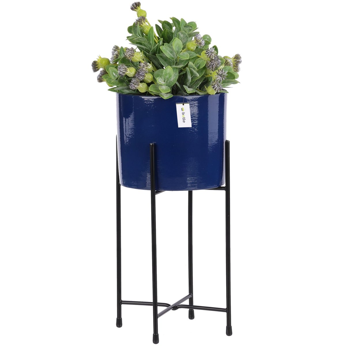 Doniczka Stojak H 33 cm Kobalt granat Ceramika
