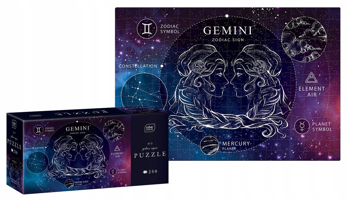 Puzzle Zodiak Signs 3 Gemi Interdruk, 250 el.
