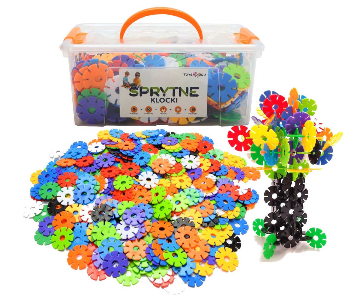Sprytne Klocki. Konstrukcyjne Płatki Śniegu 450 Elementów Toys4Edu