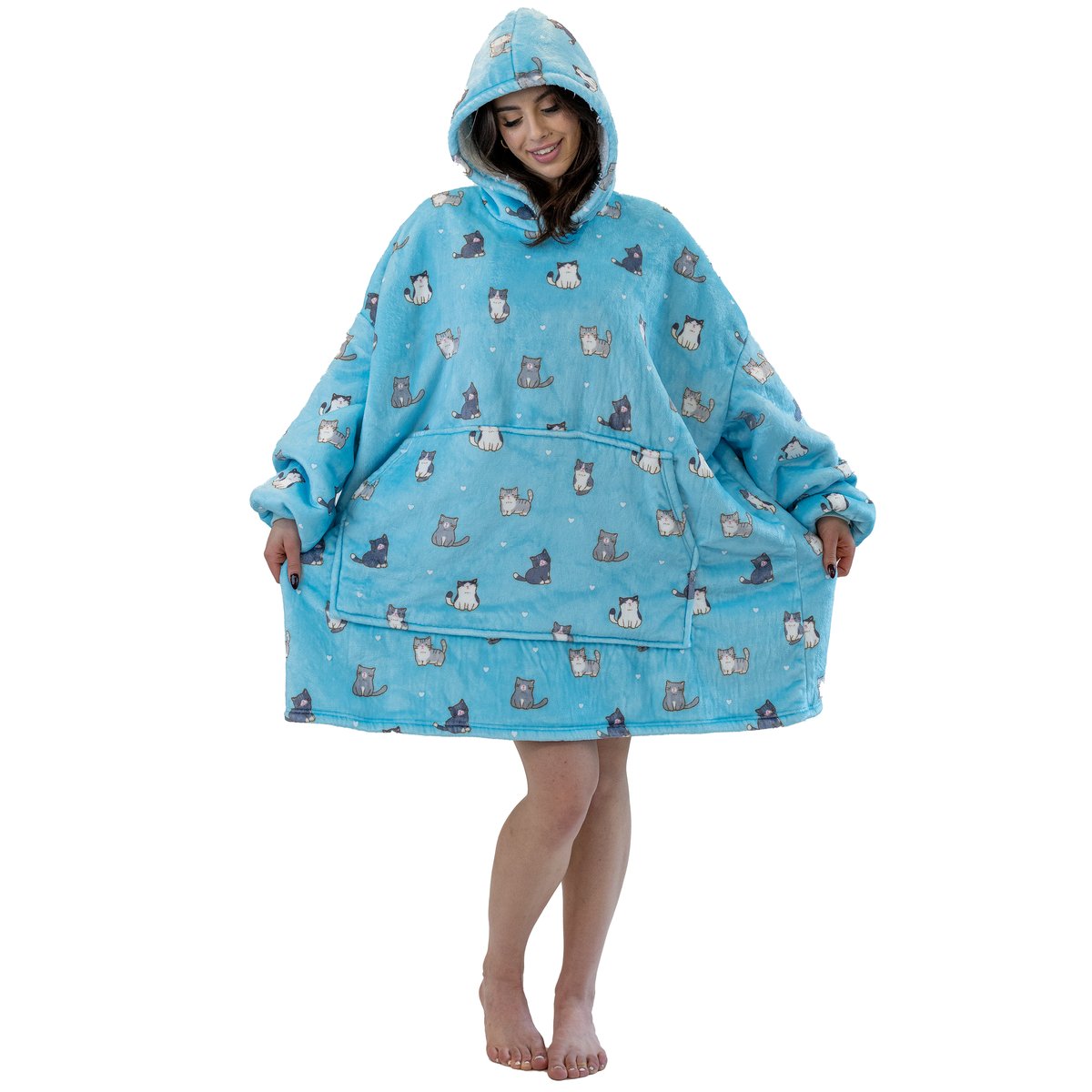BLUZA KOC Gruba Kocobluza Oversize Futrzak XXL Koty Kotki 460 GSM AŻ 1,3 kg