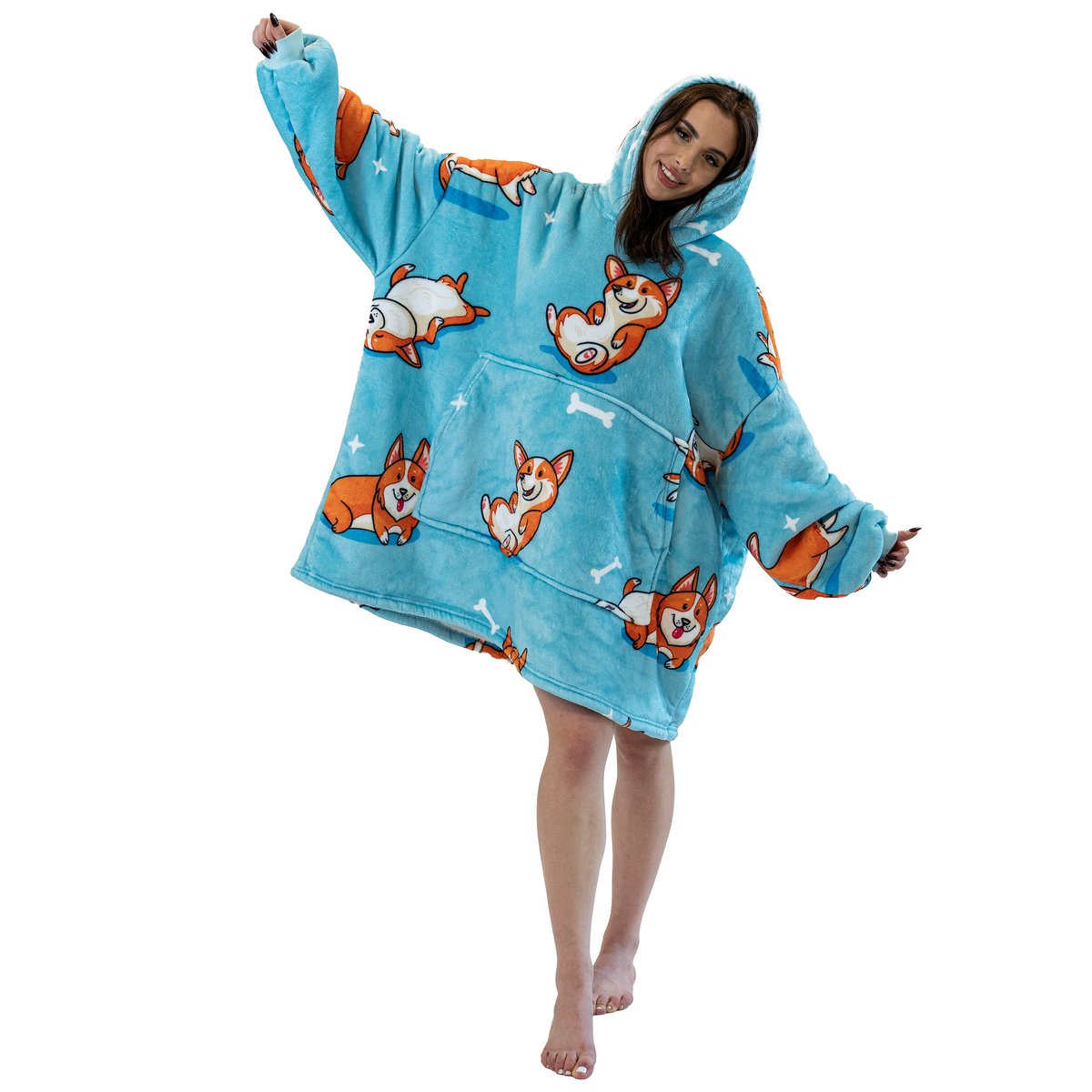 BLUZA KOC Gruba Kocobluza Oversize Futrzak XXL Psy Pieski 460 GSM AŻ 1,3 kg