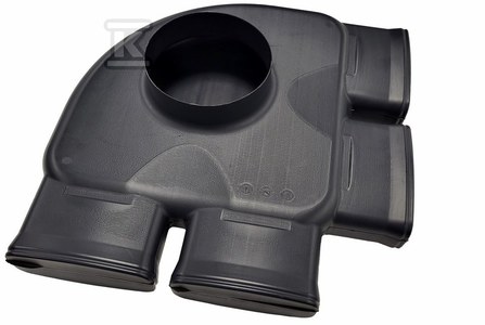 Rozdzielacz KERMI EasyFlow - O125, 2 szt., kątowy, 4 podłączenia, 126x60mm, 363x363mm