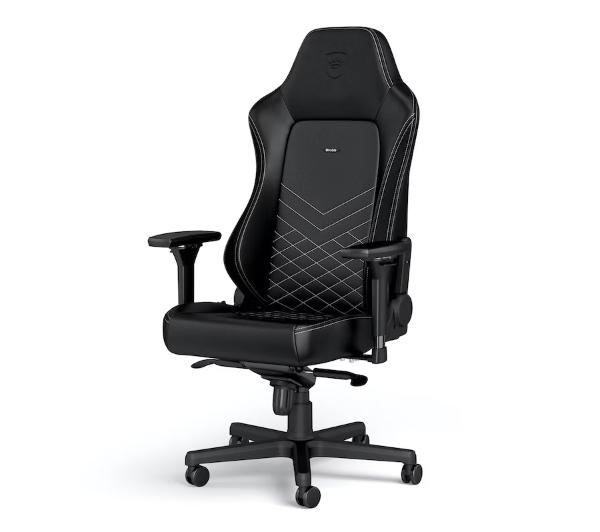 Noblechairs HERO Black Platinum White Gamingowy do 150kg Skóra ECO Czarno-biały