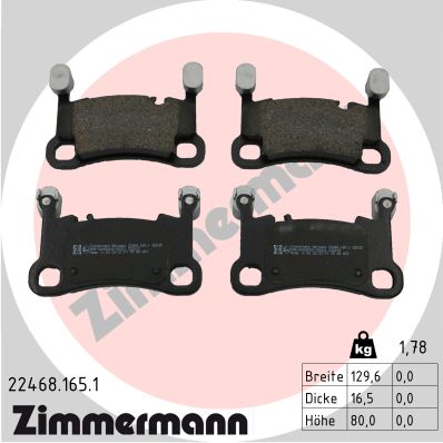 Klocki hamulcowe ZIMMERMANN 22468.165.1 9Y0698451P PORSCHE CAYENNE 17- tył