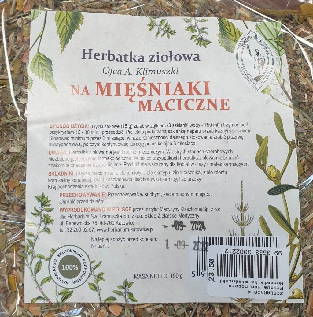 HERBARIUM ŚW.FRANCISZKA Na mięśniaki maciczne- herbatka 150g
